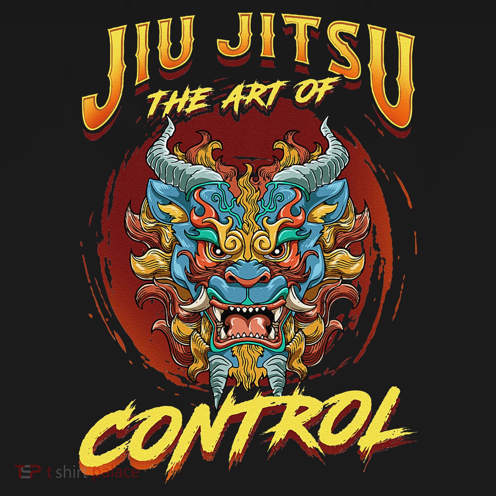 Bjj The Art Of Control Grappling Jiu Jitsu Foo Dog T-Shirt