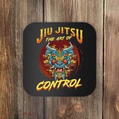 Bjj The Art Of Control Grappling Jiu Jitsu Foo Dog Coaster