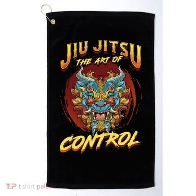 Bjj The Art Of Control Grappling Jiu Jitsu Foo Dog Golf Towel