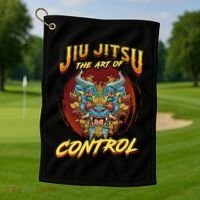 Bjj The Art Of Control Grappling Jiu Jitsu Foo Dog Golf Towel thumb 1
