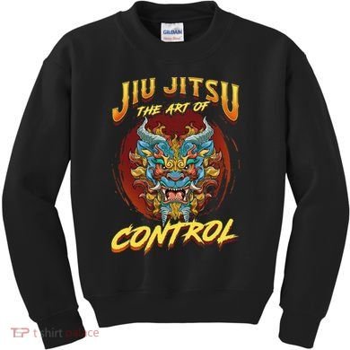 Bjj The Art Of Control Grappling Jiu Jitsu Foo Dog Kids Sweatshirt