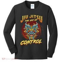 Bjj The Art Of Control Grappling Jiu Jitsu Foo Dog Kids Long Sleeve Shirt thumb 0