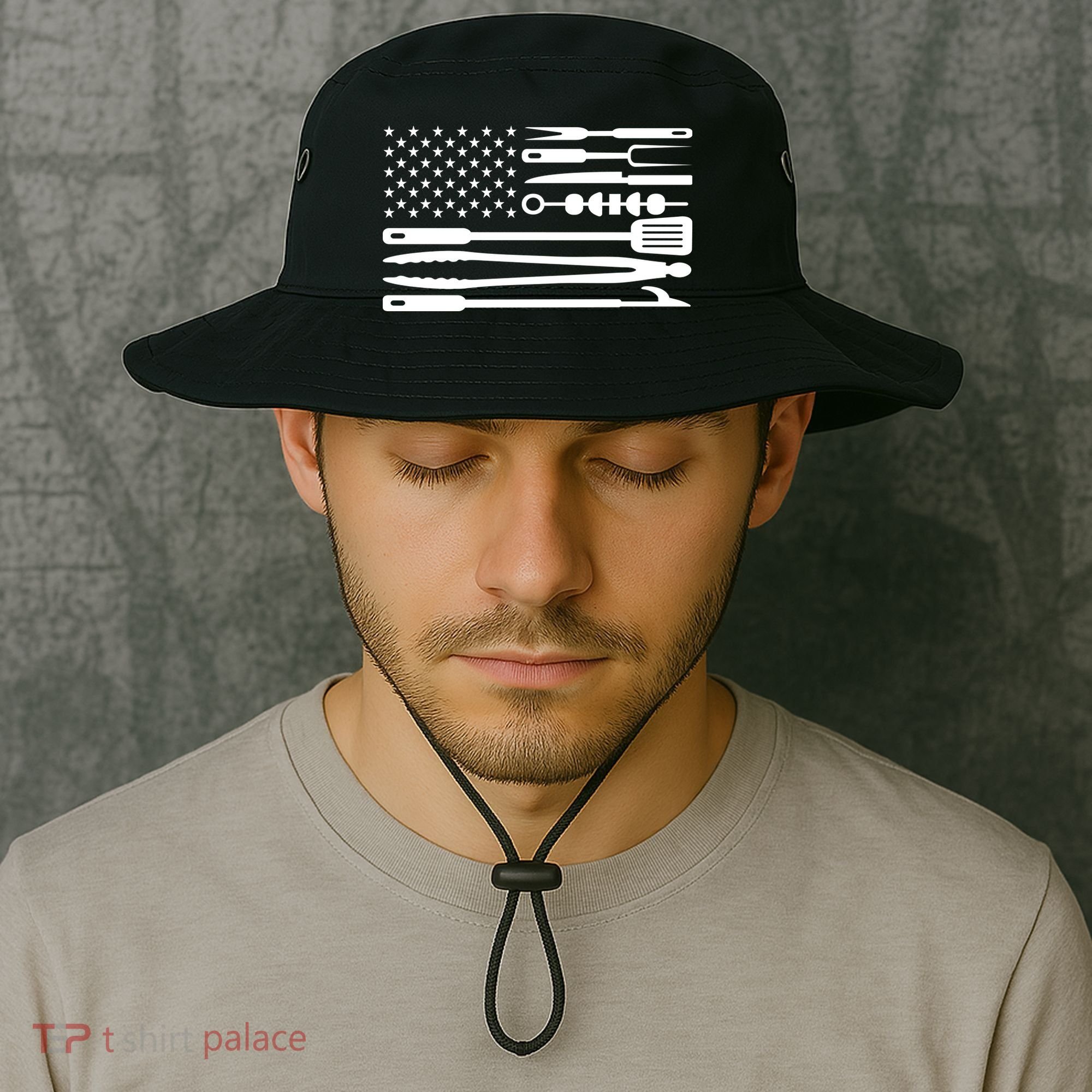 BBQ Tools American Flag Bucket Hat