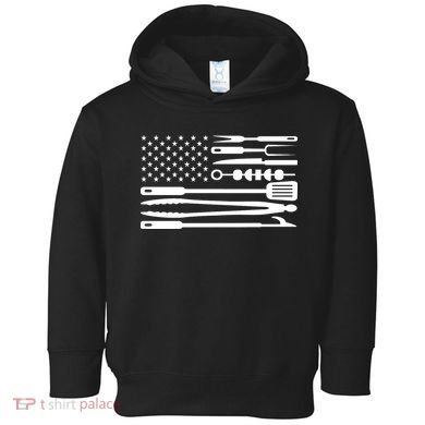BBQ Tools American Flag Toddler Hoodie