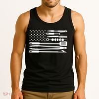 BBQ Tools American Flag Tank Top thumb 3