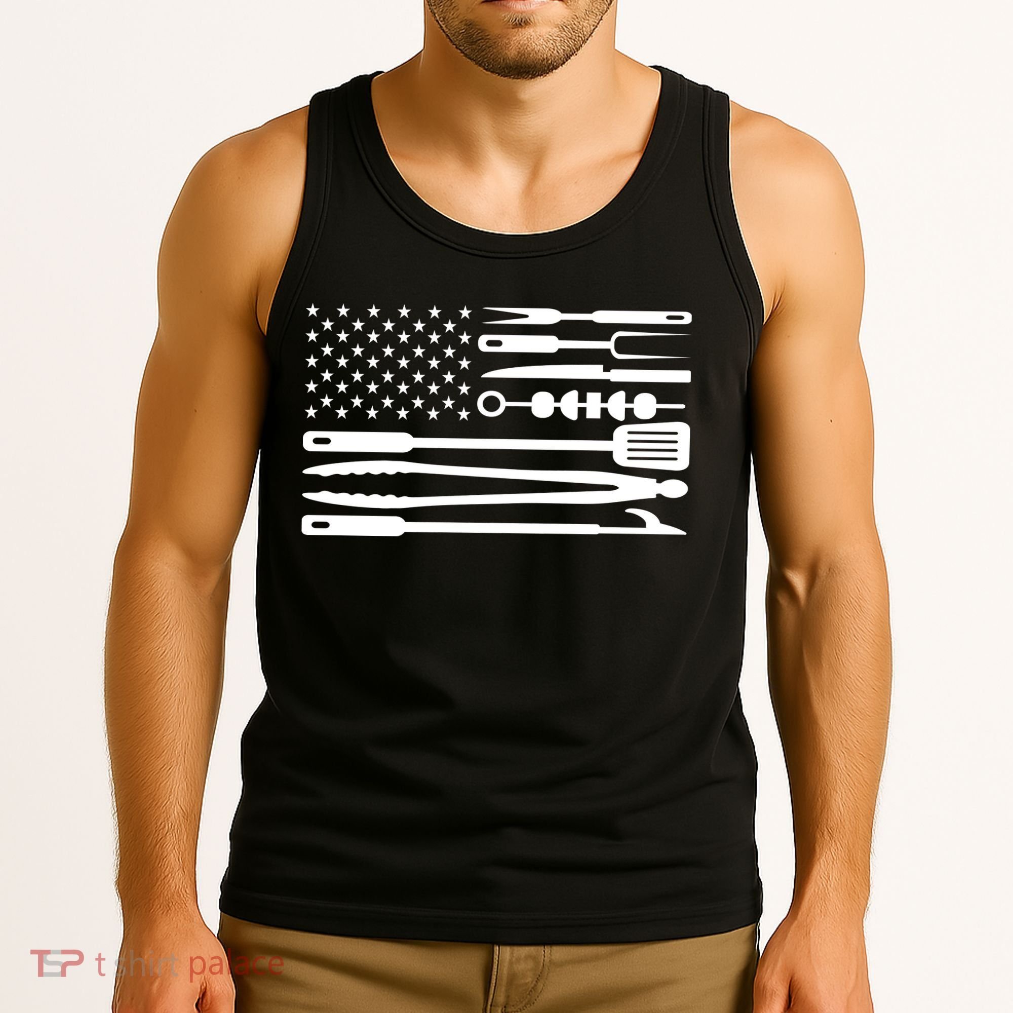 BBQ Tools American Flag Tank Top