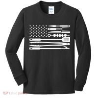 BBQ Tools American Flag Kids Long Sleeve Shirt thumb 0