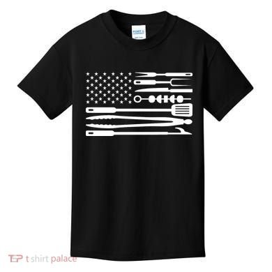 BBQ Tools American Flag Kids T-Shirt