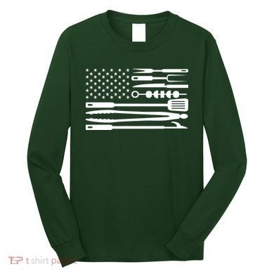 BBQ Tools American Flag Long Sleeve Shirt