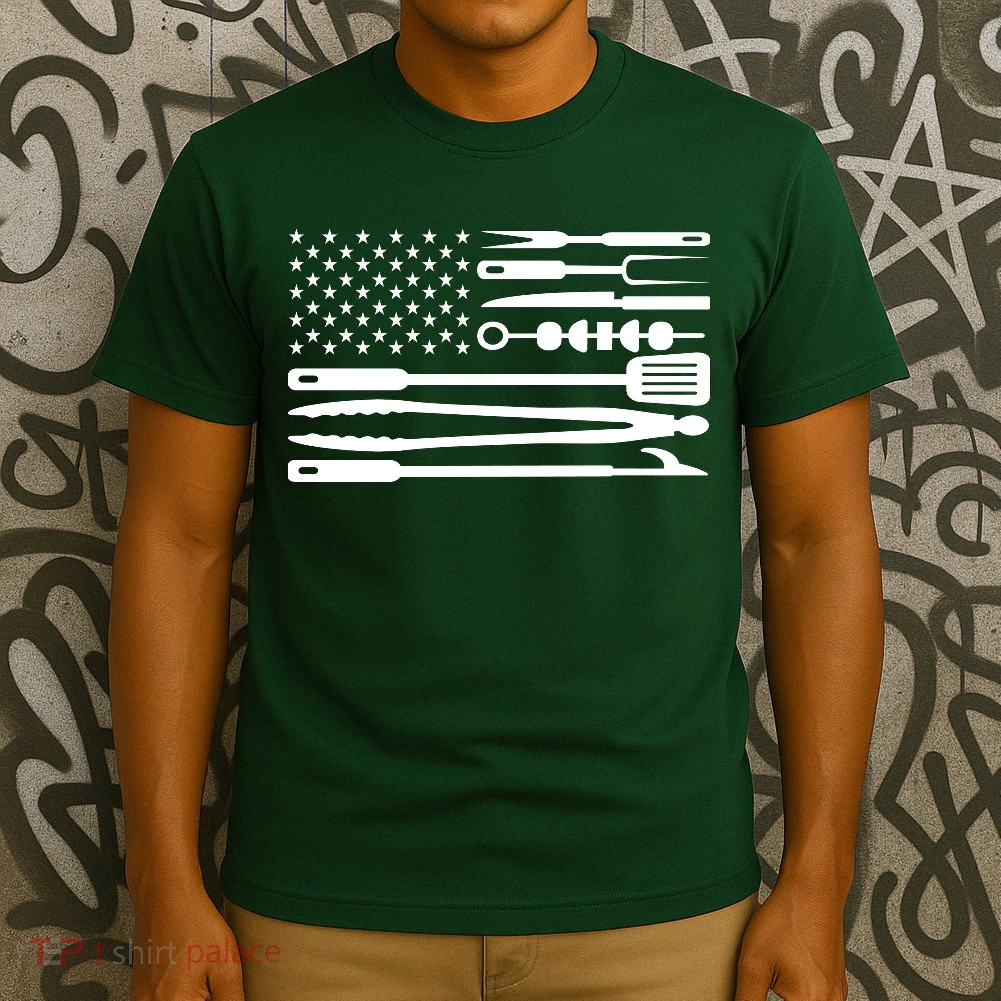 BBQ Tools American Flag T-Shirt