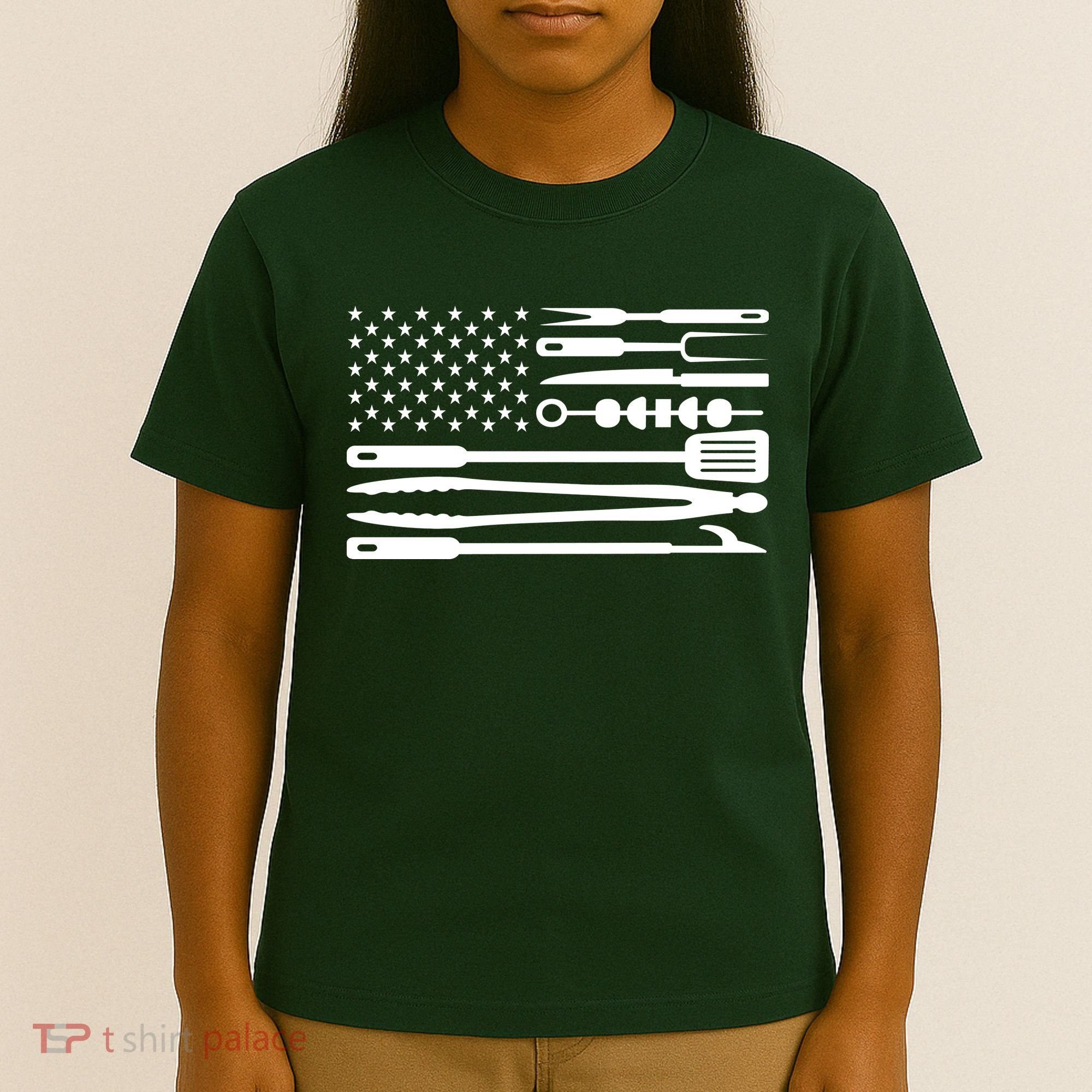 BBQ Tools American Flag T-Shirt