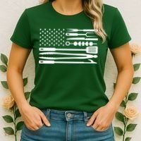 BBQ Tools American Flag Women's T-Shirt thumb 2