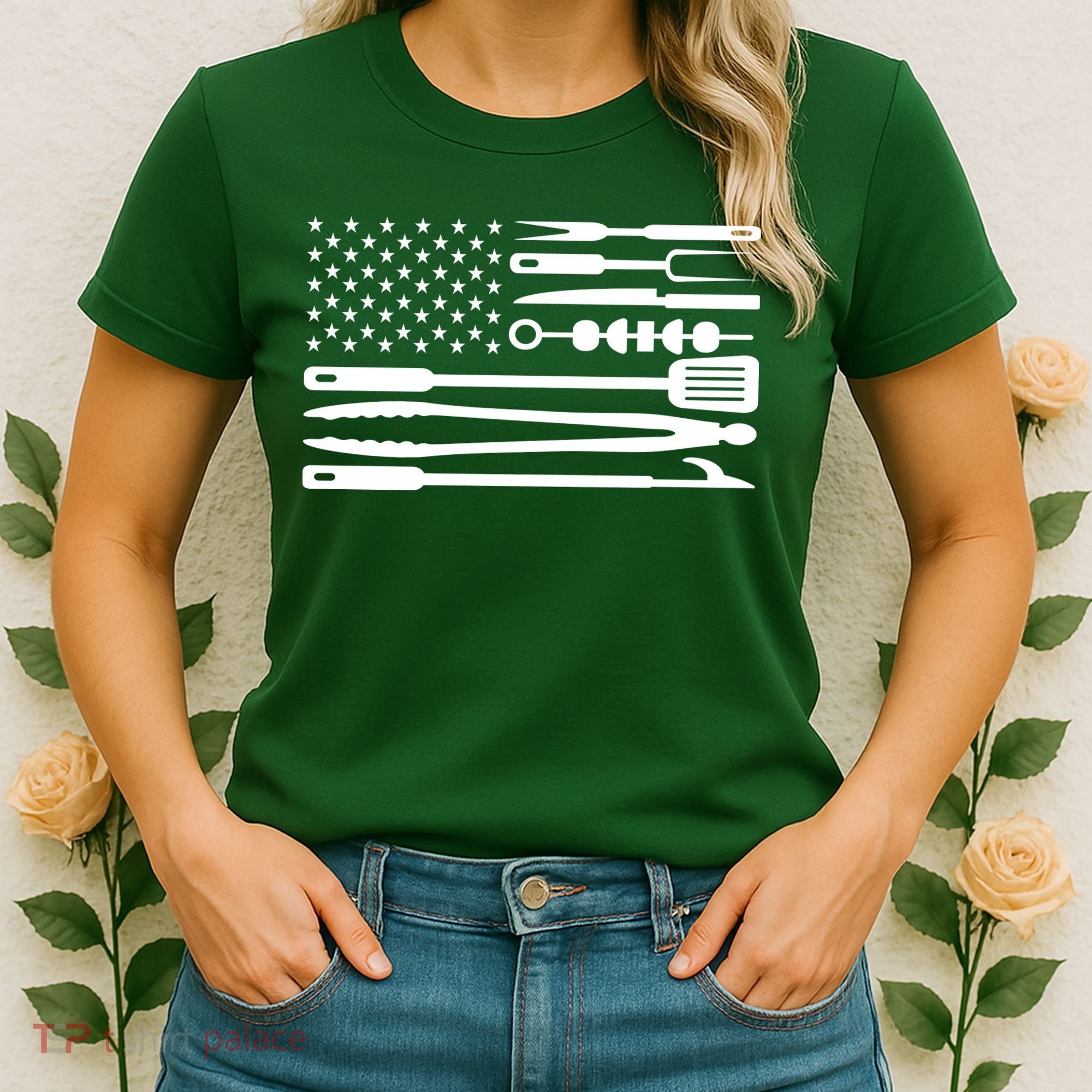 BBQ Tools American Flag Women's T-Shirt