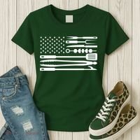 BBQ Tools American Flag Women's T-Shirt thumb 3