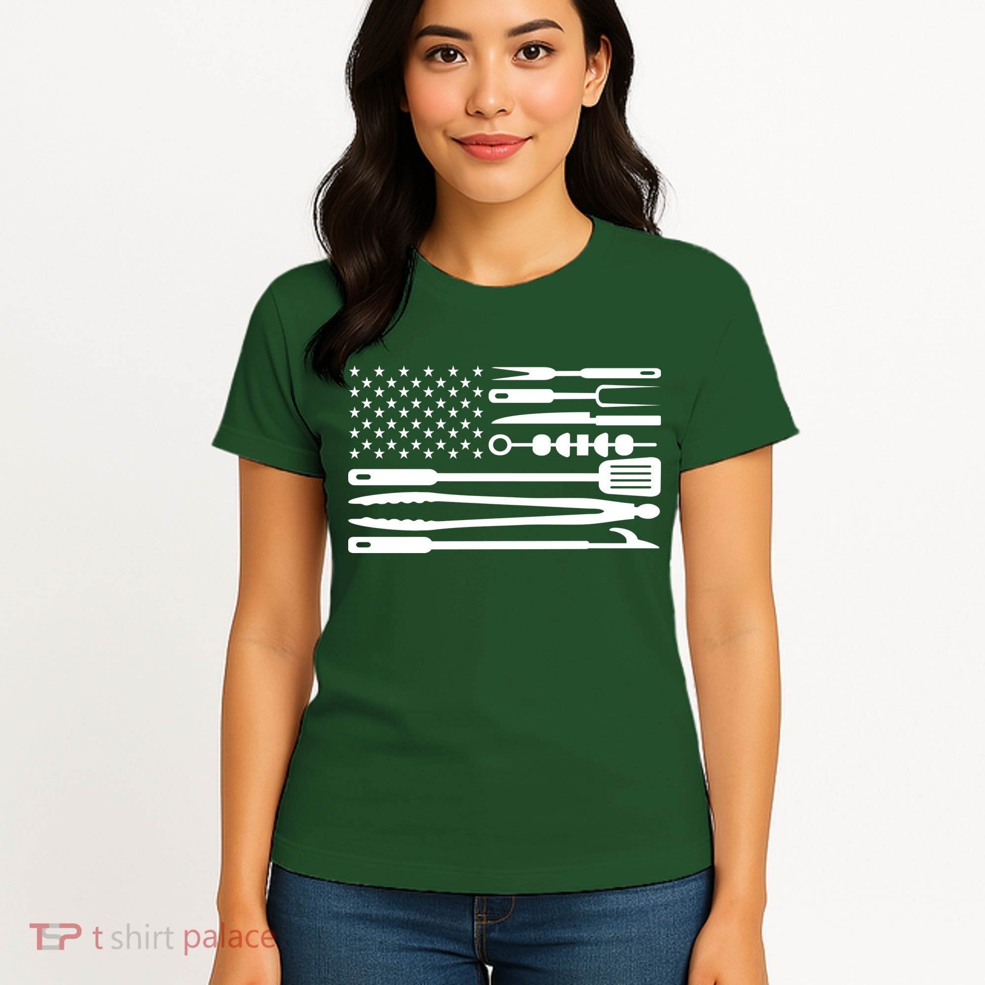 BBQ Tools American Flag Women's T-Shirt
