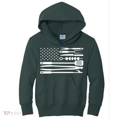 BBQ Tools American Flag Kids Hoodie