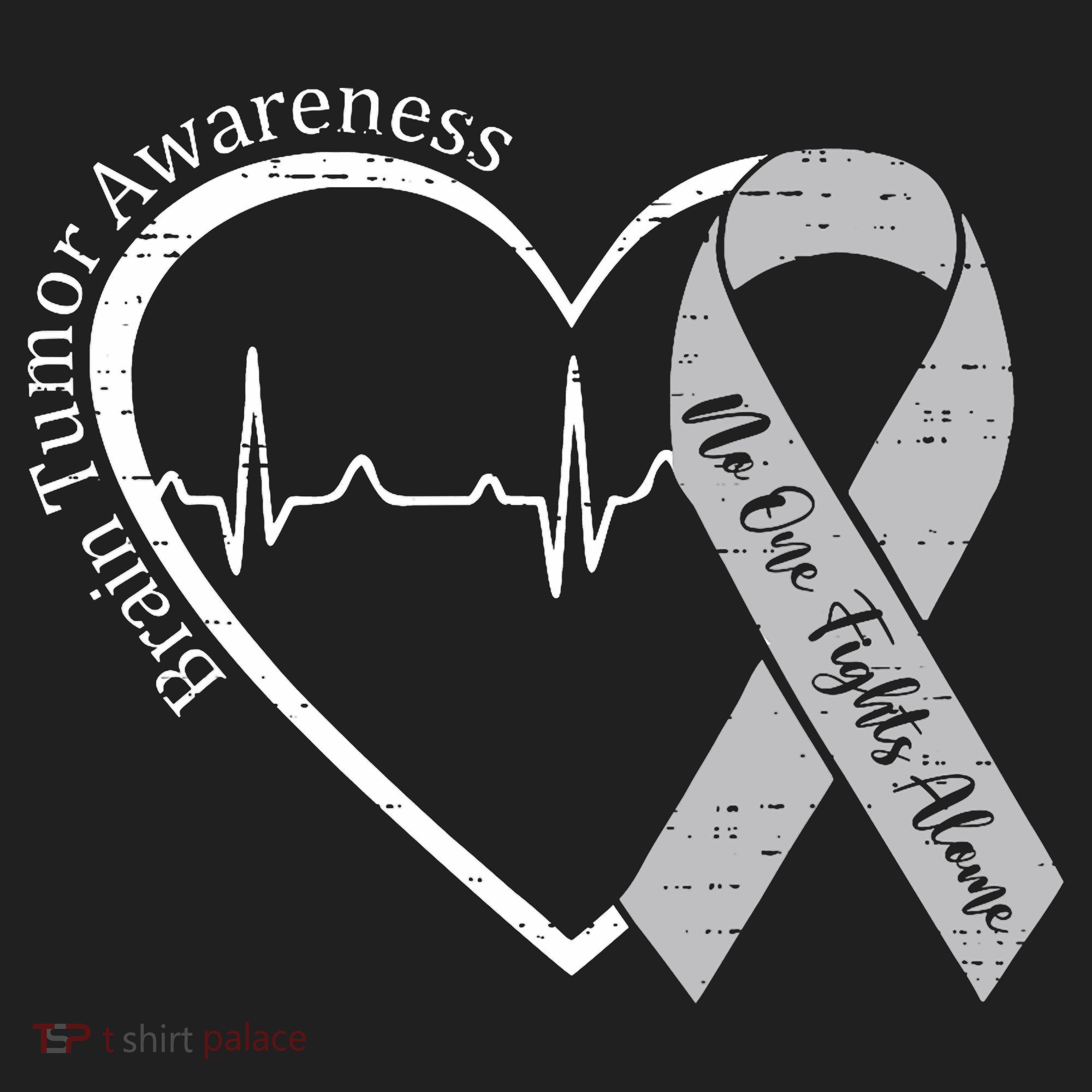 Brain Tumor Awareness Heart Brain Cancer Gray Ribbon Support  Tumbler