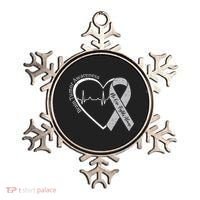 Brain Tumor Awareness Heart Brain Cancer Gray Ribbon Support  Ornament thumb 0