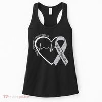 Brain Tumor Awareness Heart Brain Cancer Gray Ribbon Support  Women's Tank Top thumb 0