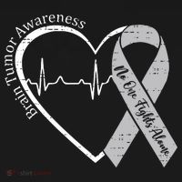 Brain Tumor Awareness Heart Brain Cancer Gray Ribbon Support  Women's Tank Top thumb 5