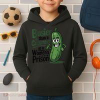 Busier Than A Cucumber In A Woman's Prison Kids Hoodie thumb 2