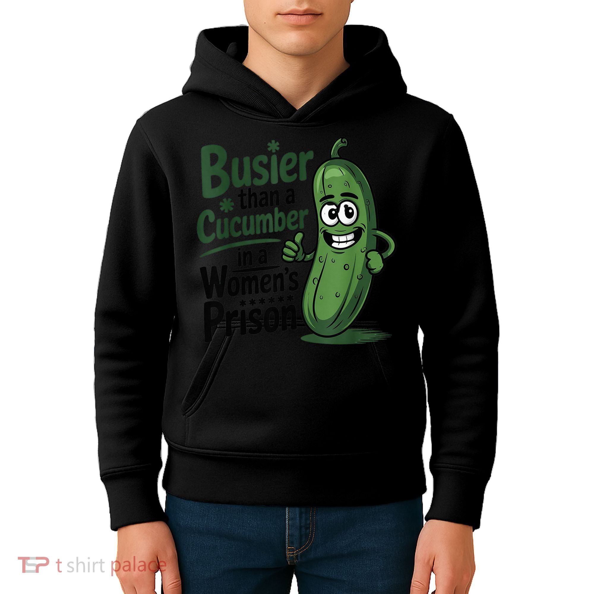 Busier Than A Cucumber In A Woman's Prison Kids Hoodie