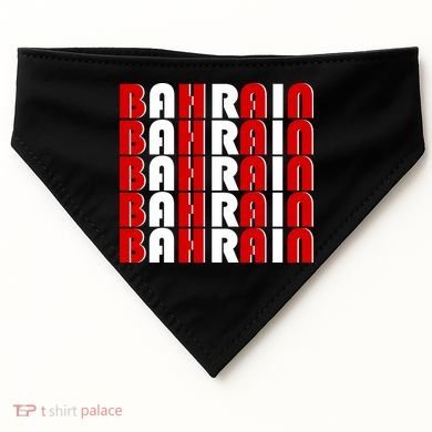 Bahrain Typography USA-Made Doggie Bandana