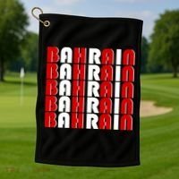 Bahrain Typography Golf Towel thumb 1
