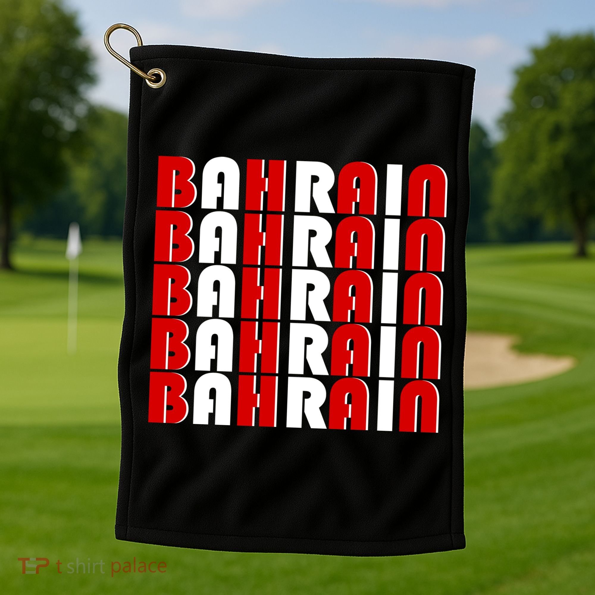 Bahrain Typography Golf Towel
