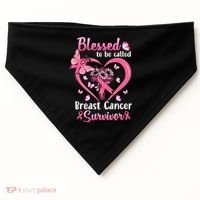 Blessed To Be Called Pink Women Heart Breast Cancer Survivor USA-Made Doggie Bandana thumb 0