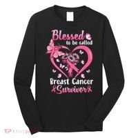 Blessed To Be Called Pink Women Heart Breast Cancer Survivor Long Sleeve Shirt thumb 0