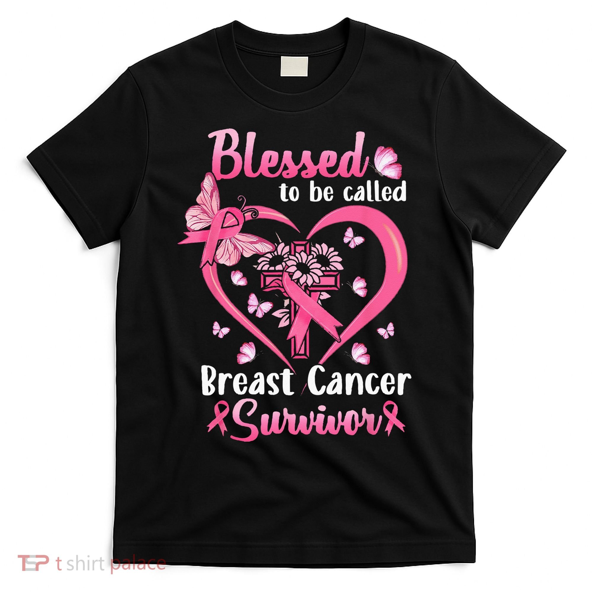 Blessed To Be Called Pink Women Heart Breast Cancer Survivor T-Shirt