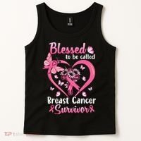 Blessed To Be Called Pink Women Heart Breast Cancer Survivor Tank Top thumb 2