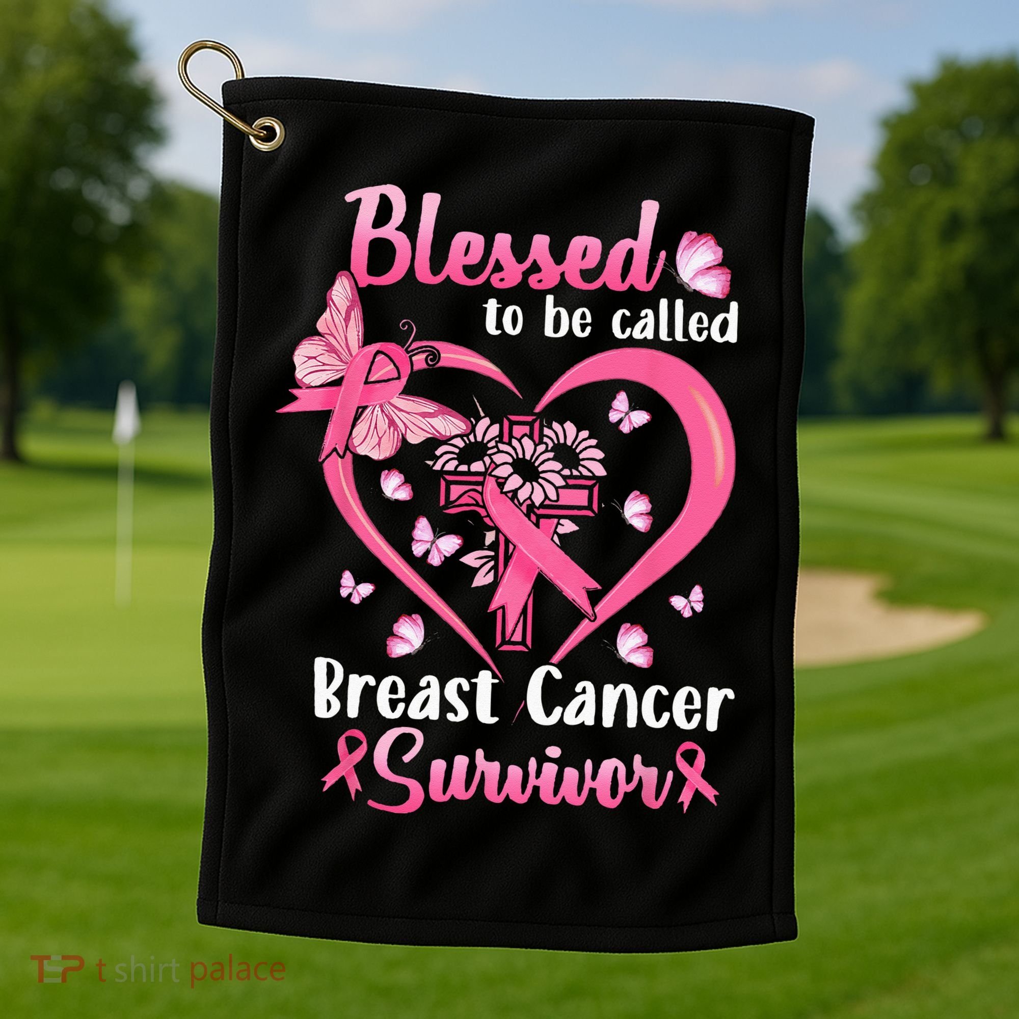 Blessed To Be Called Pink Women Heart Breast Cancer Survivor Golf Towel