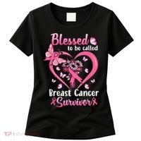 Blessed To Be Called Pink Women Heart Breast Cancer Survivor Women's T-Shirt thumb 0