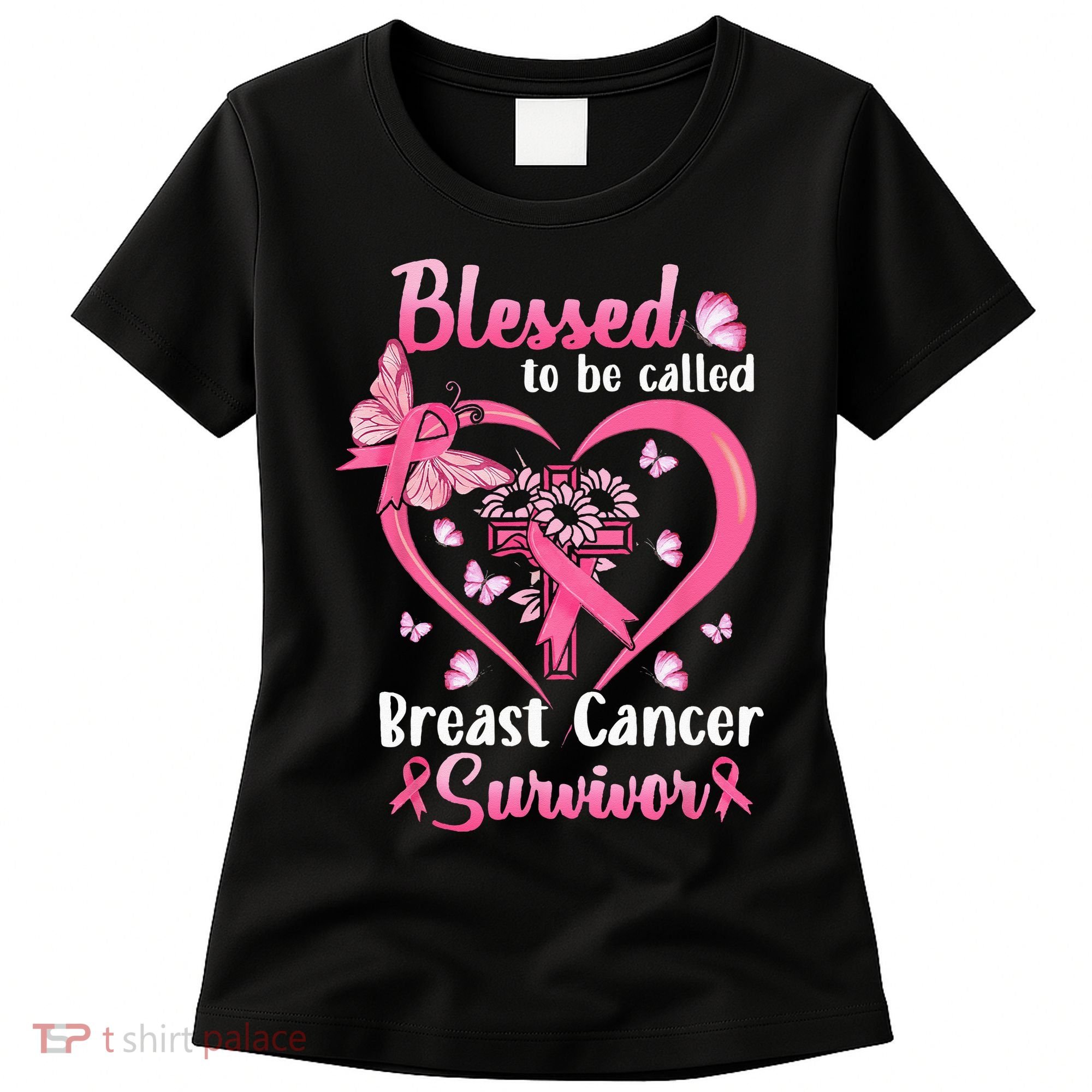 Blessed To Be Called Pink Women Heart Breast Cancer Survivor Women's T-Shirt