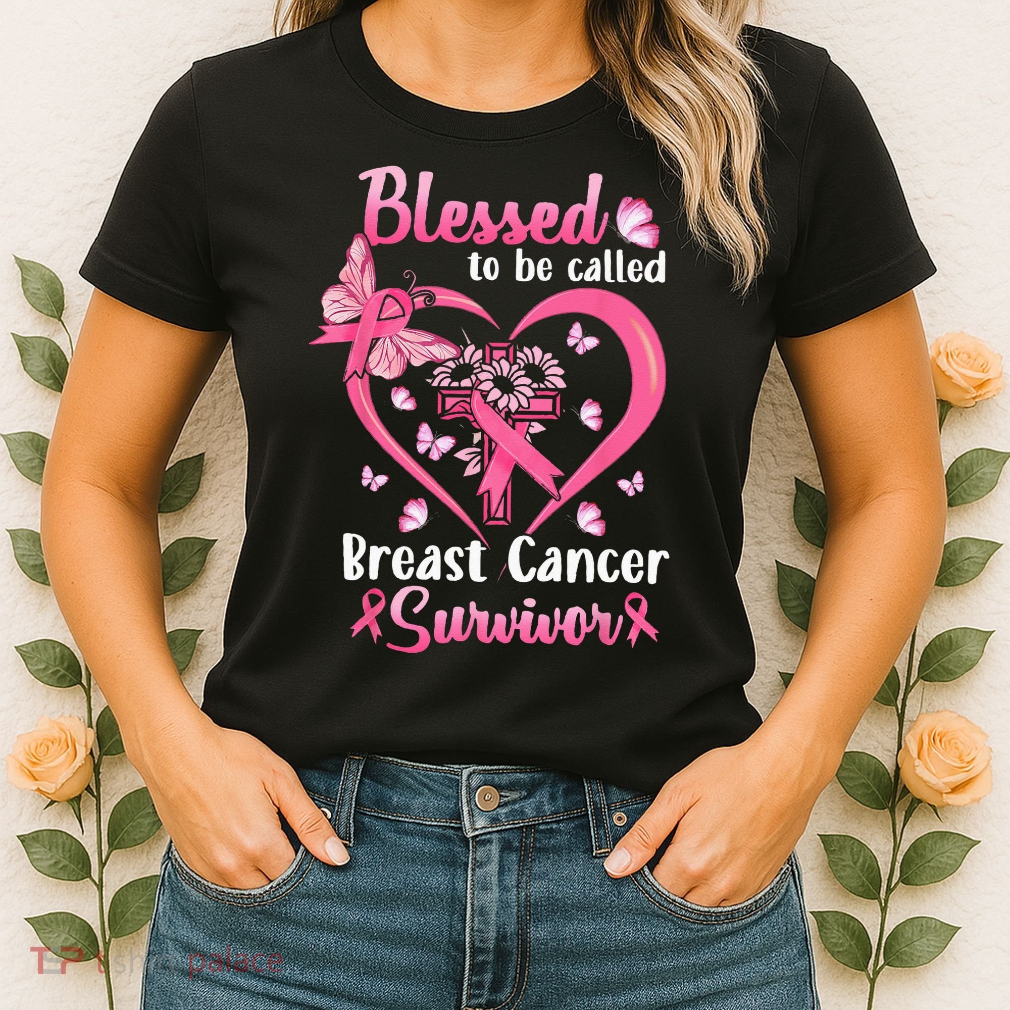 Blessed To Be Called Pink Women Heart Breast Cancer Survivor Women's T-Shirt