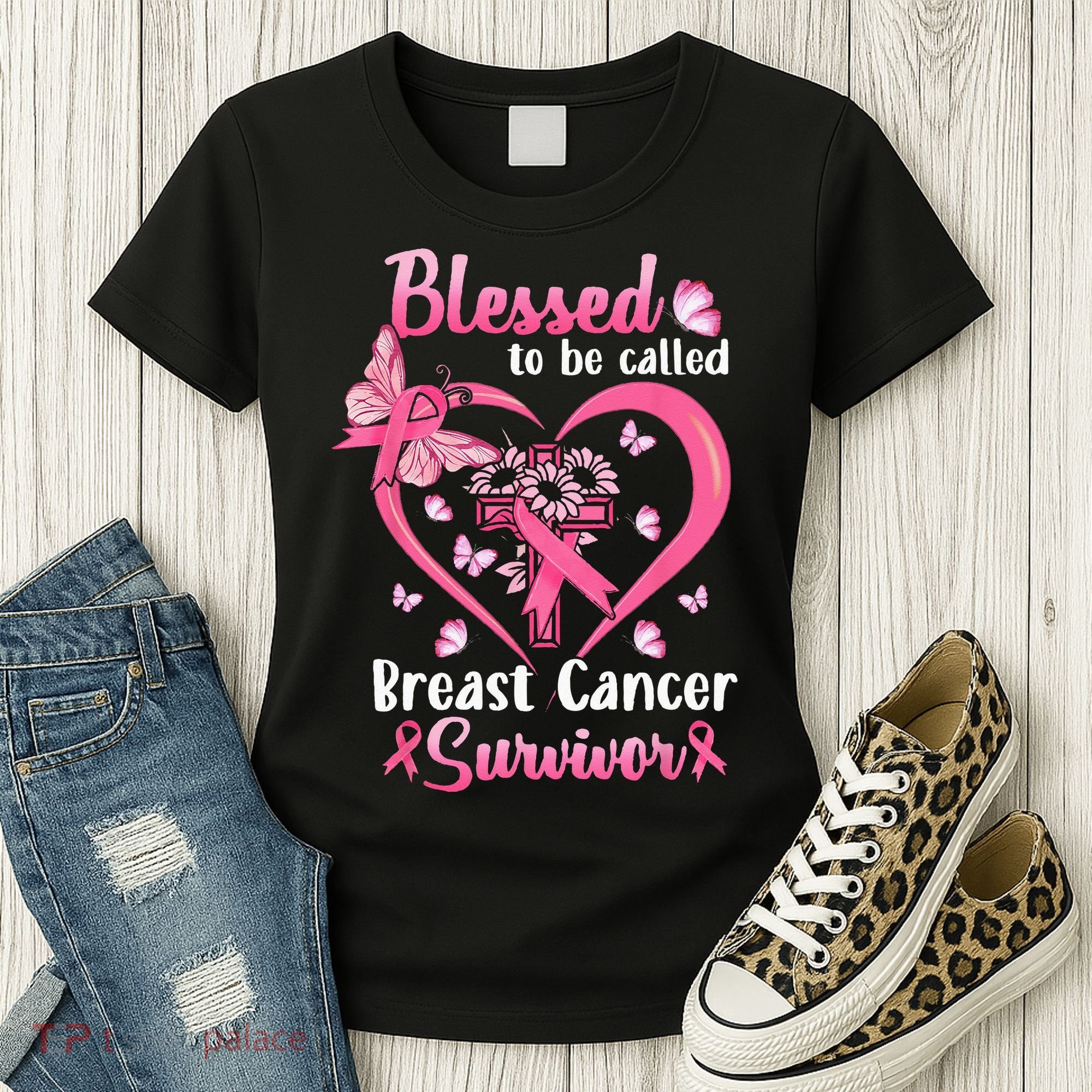 Blessed To Be Called Pink Women Heart Breast Cancer Survivor Women's T-Shirt