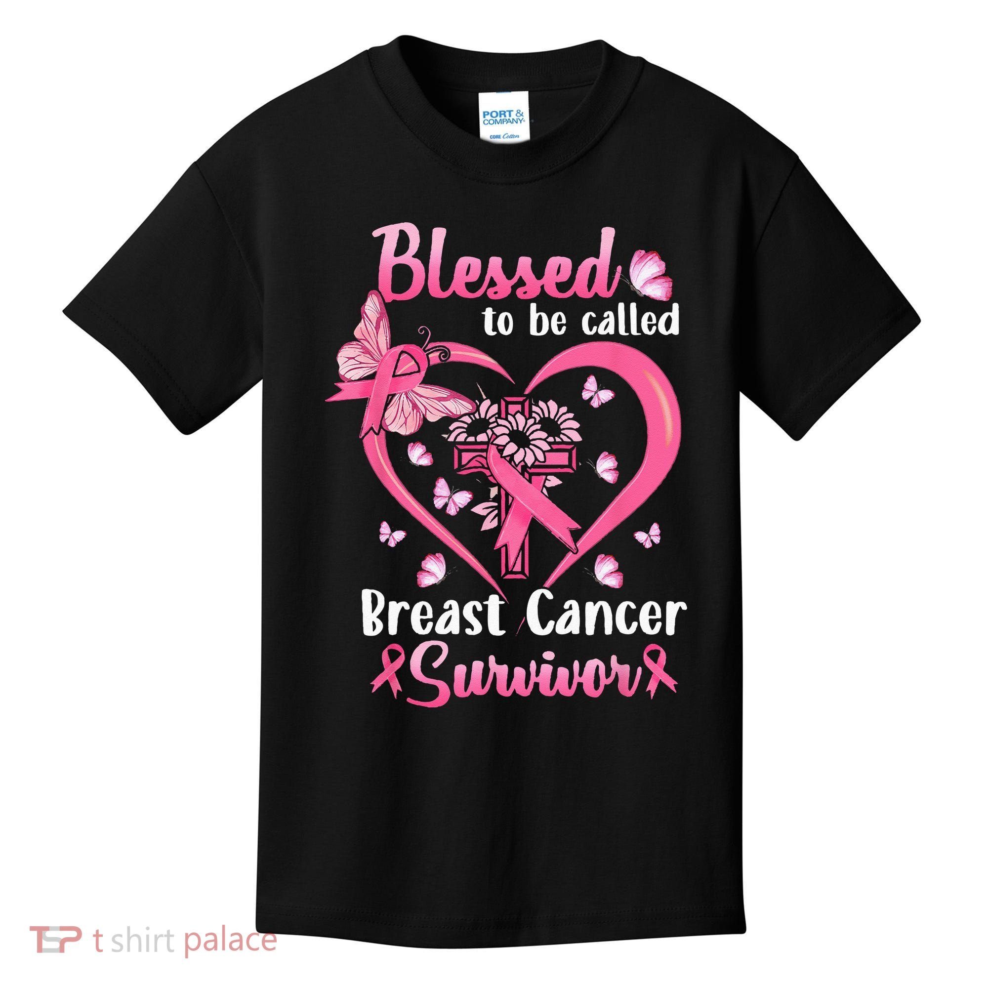 Blessed To Be Called Pink Women Heart Breast Cancer Survivor Kids T-Shirt