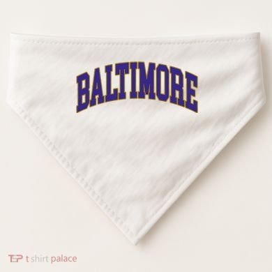 Baltimore Text USA-Made Doggie Bandana