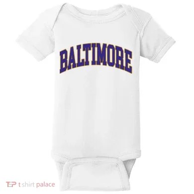 Baltimore Text Baby Bodysuit