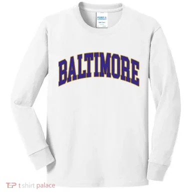 Baltimore Text Kids Long Sleeve Shirt