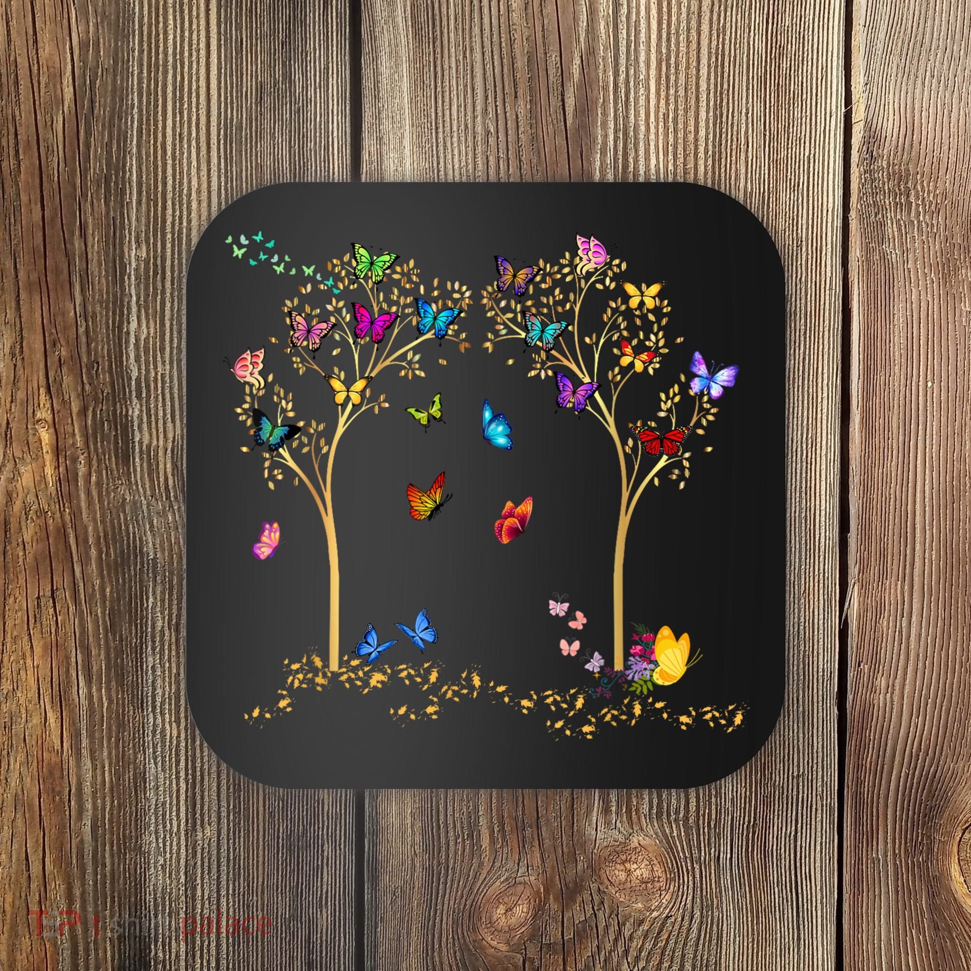 Butterfly Tree Beautiful Butterflies Coaster