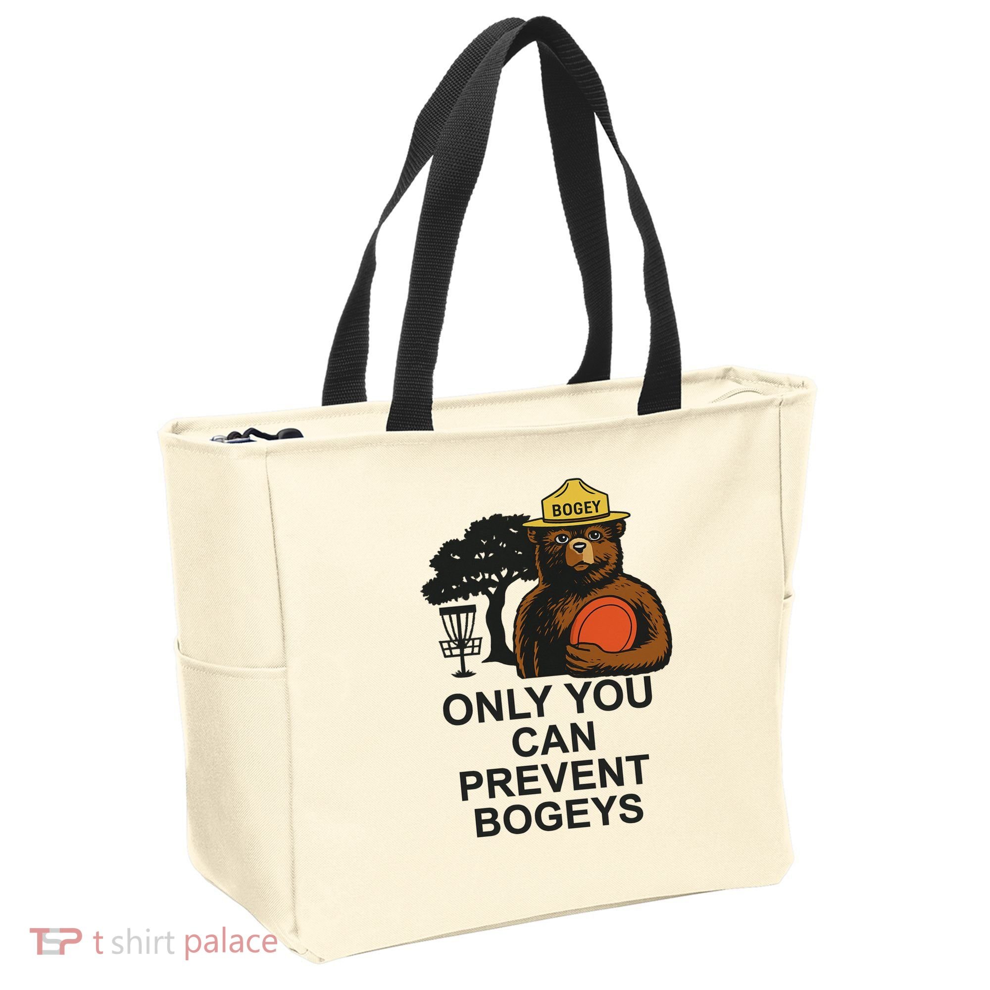 Bogey The Bear Only You Can Prevent Bogeys Disc Golf Tote Bag
