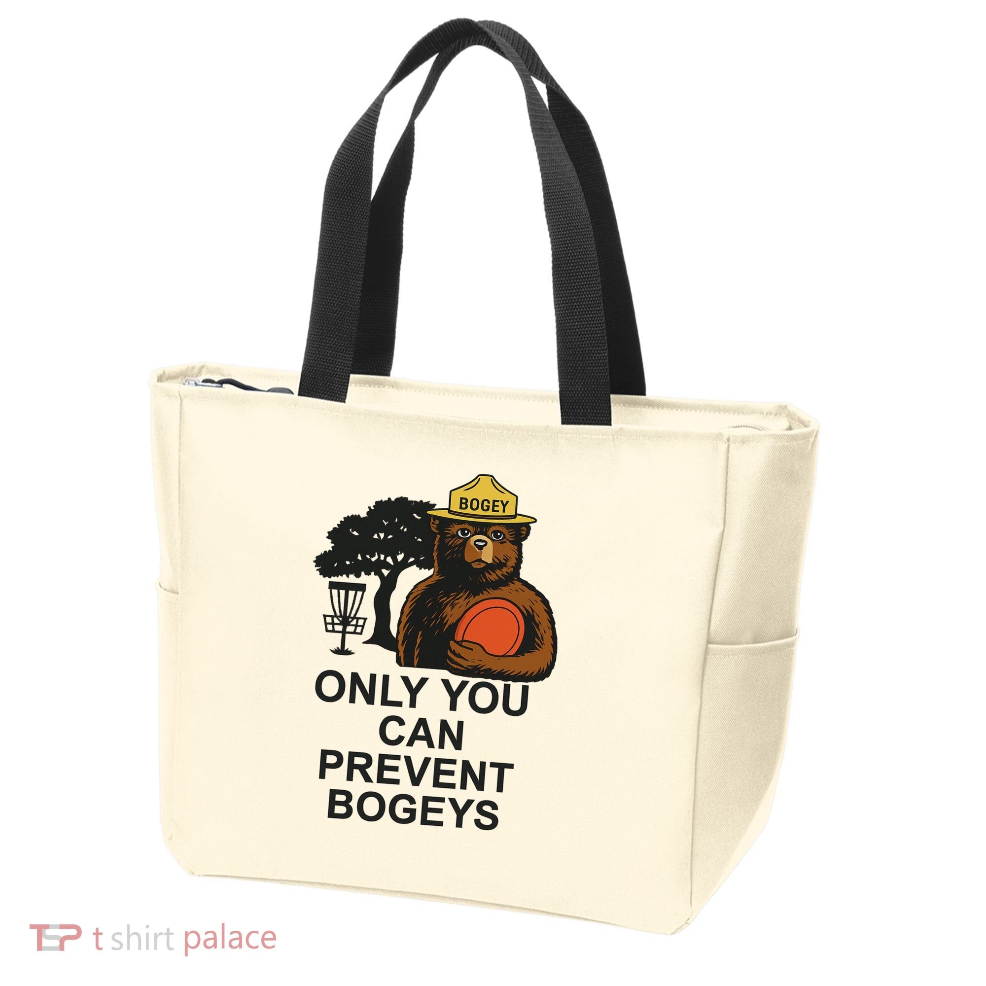 Bogey The Bear Only You Can Prevent Bogeys Disc Golf Tote Bag