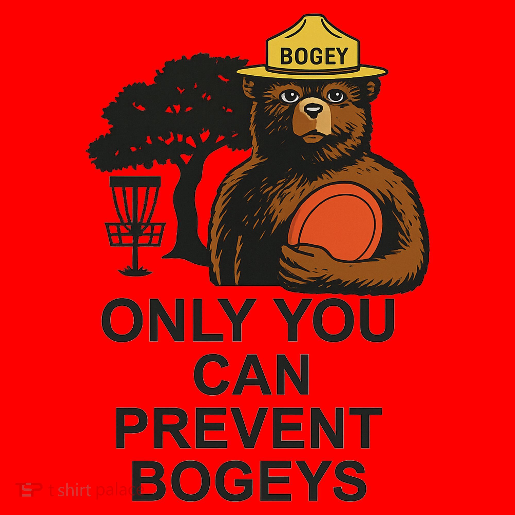Bogey The Bear Only You Can Prevent Bogeys Disc Golf Santa Hat
