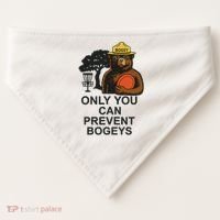 Bogey The Bear Only You Can Prevent Bogeys Disc Golf USA-Made Doggie Bandana thumb 0