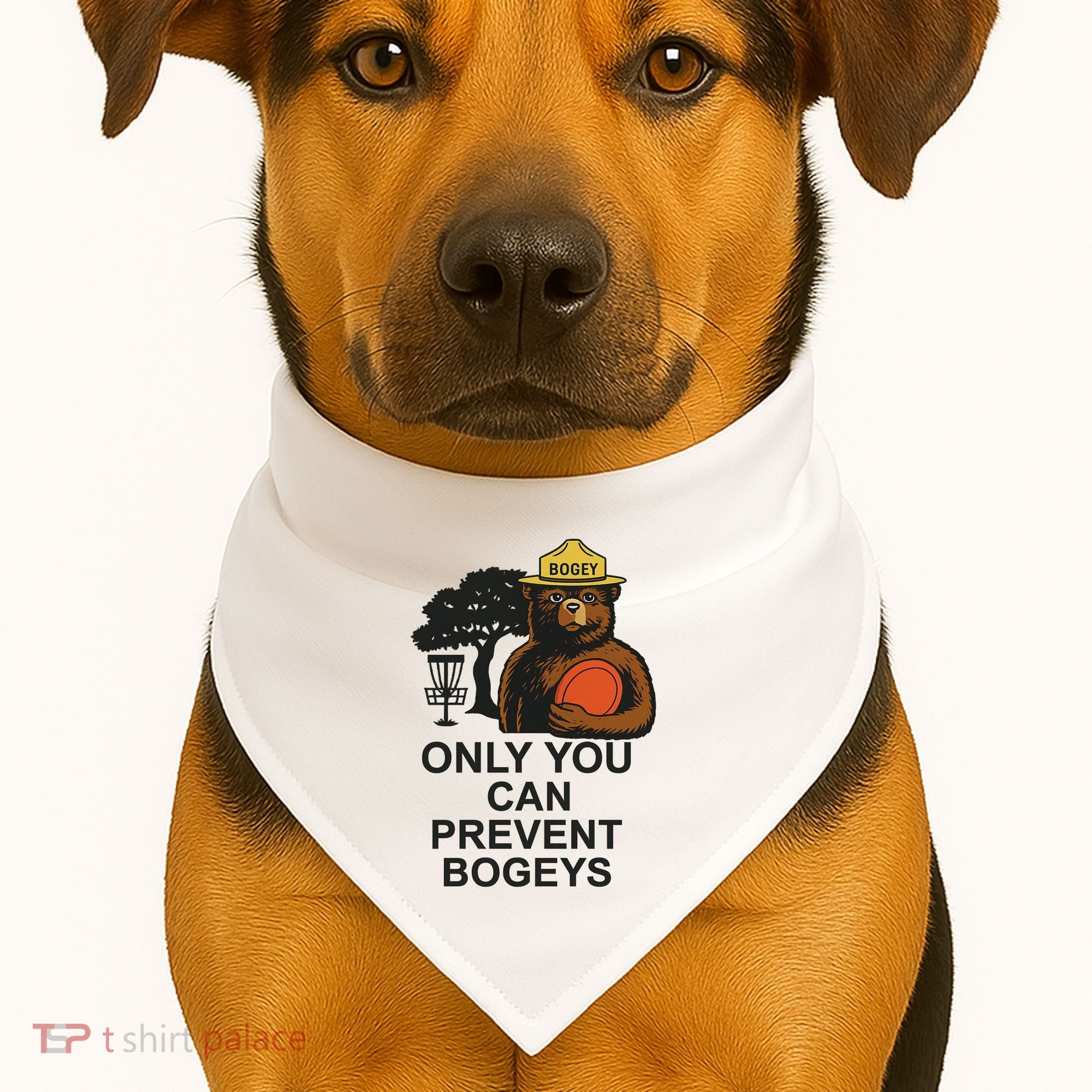 Bogey The Bear Only You Can Prevent Bogeys Disc Golf USA-Made Doggie Bandana