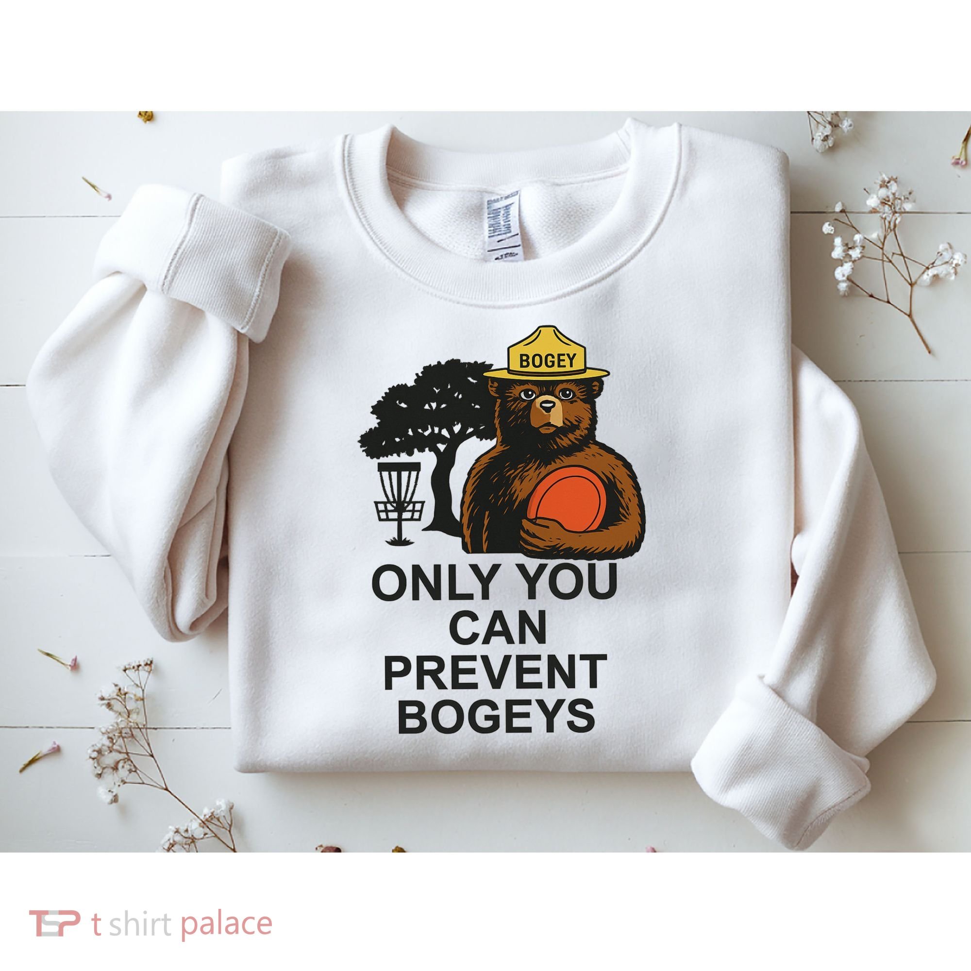 Bogey The Bear Only You Can Prevent Bogeys Disc Golf Sweatshirt