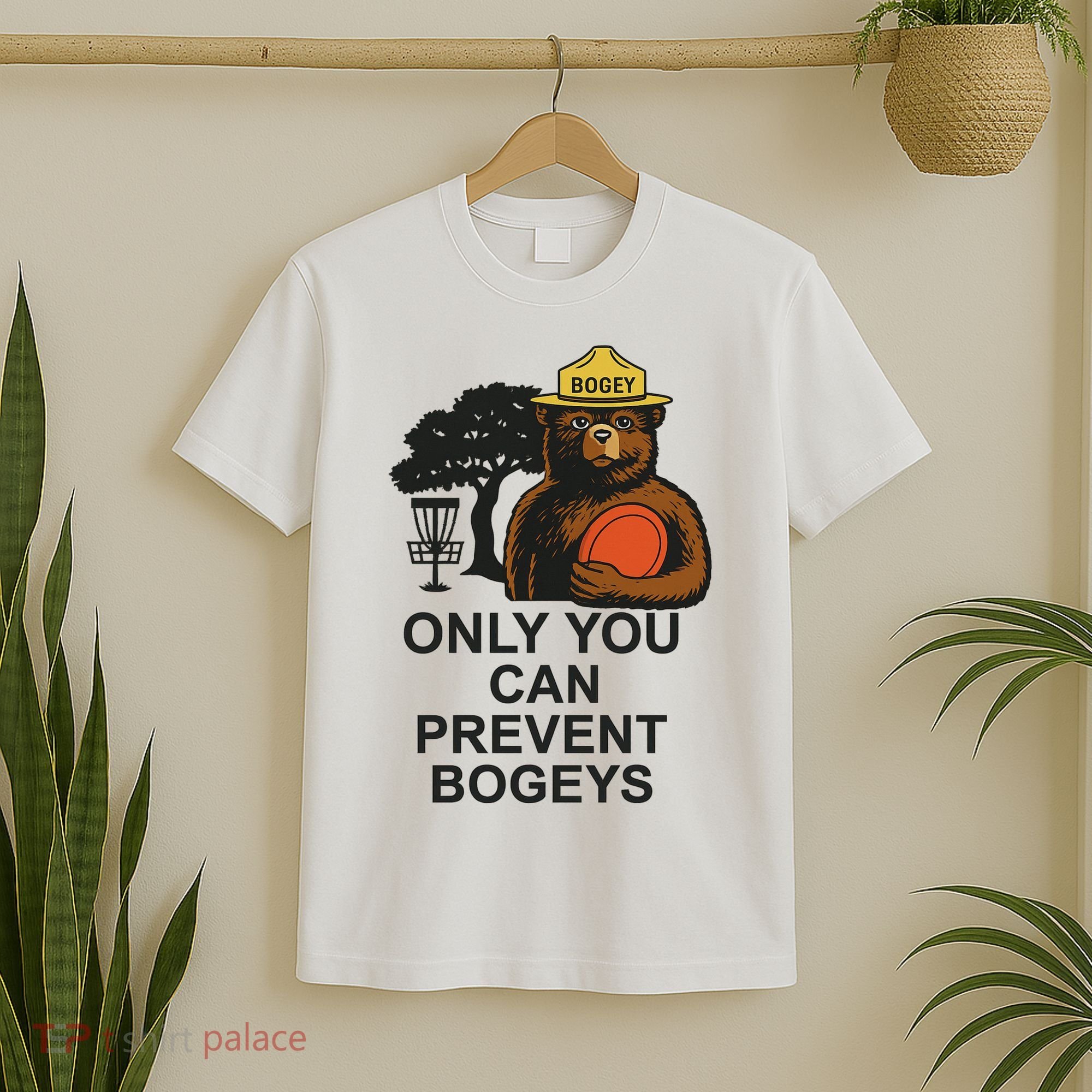 Bogey The Bear Only You Can Prevent Bogeys Disc Golf T-Shirt